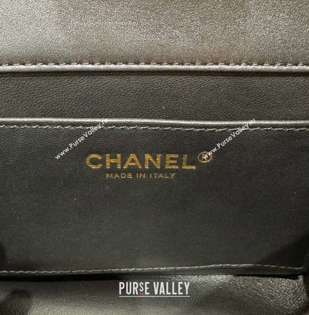 chanel Shiny Lambskin, Imitation Pearls & Gold-Tone Metal Mini Flap Bag Black AS4385 2024 (jiyuan-240312-01)