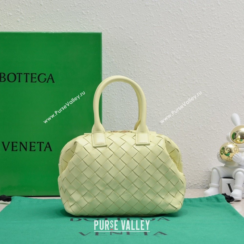 Bottega Veneta Mini Bauletto bag in lambskin light yellow 2023 (misu-230927-54)