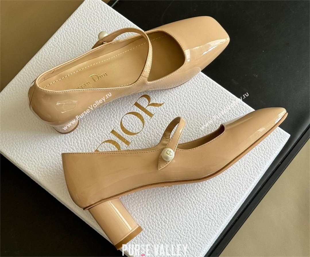 DIOR heel 5cm Nude Patent Calfskin Jolie pump 2023 (ssxy-231125-02)