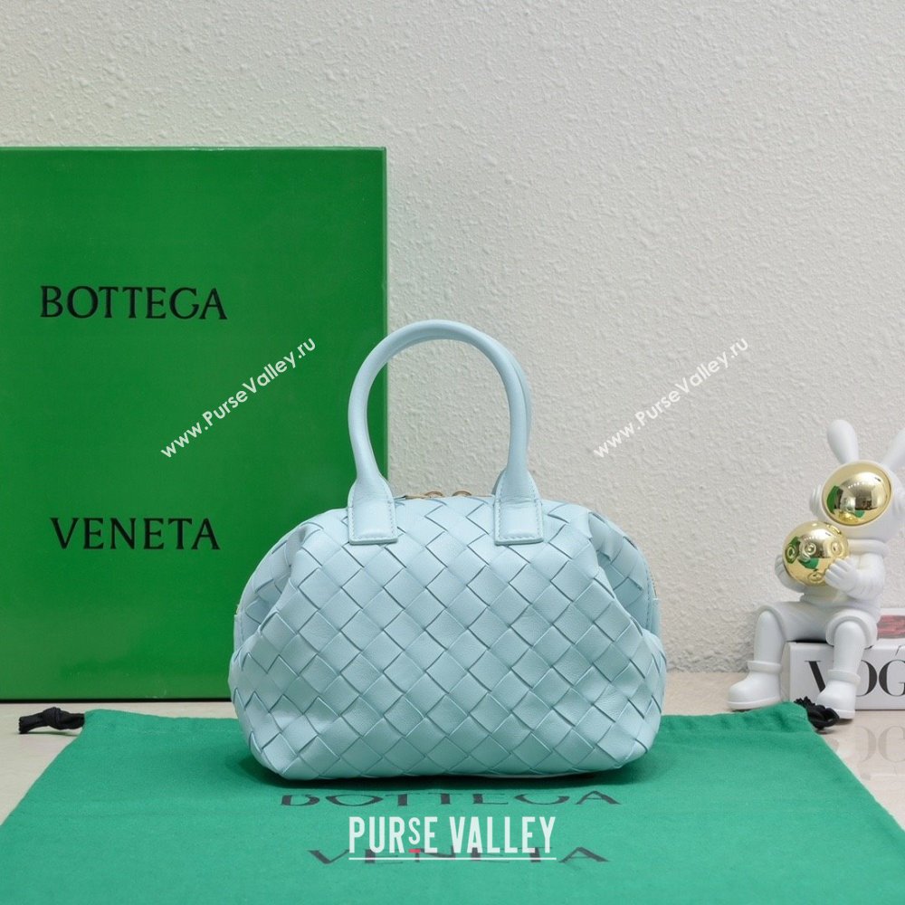 Bottega Veneta Mini Bauletto bag in lambskin TEAL WASHED 2023 (misu-230927-56)