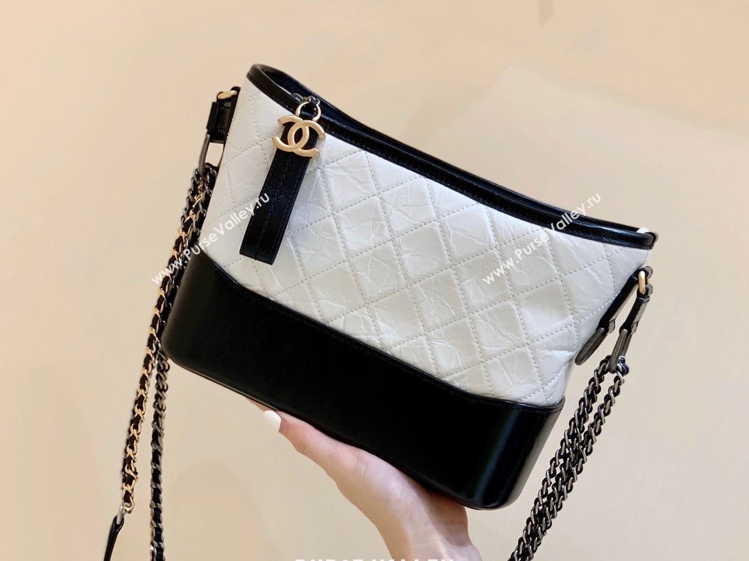 Chanel original quality Gabrielle hobo bag A91810 white/black (shunyang-210105-1)