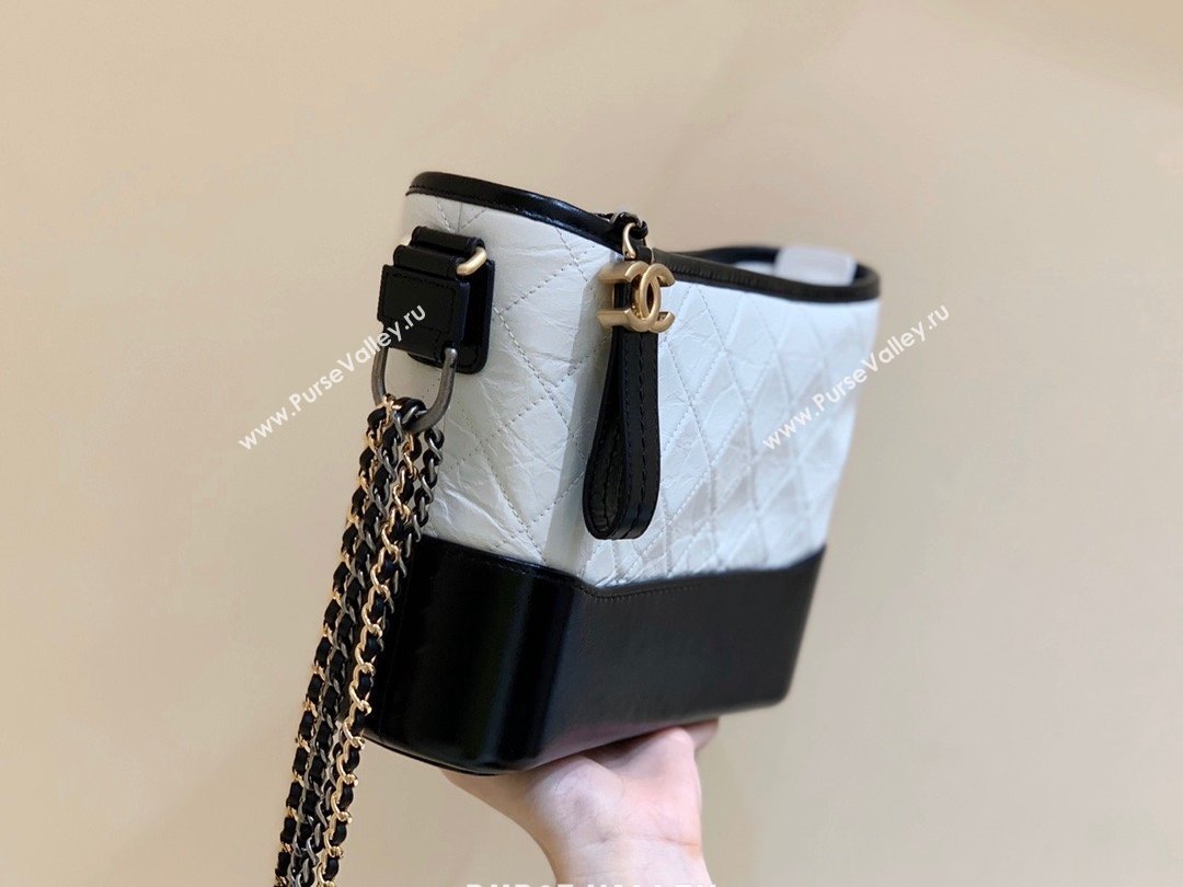 Chanel original quality Gabrielle hobo bag A91810 white/black (shunyang-210105-1)