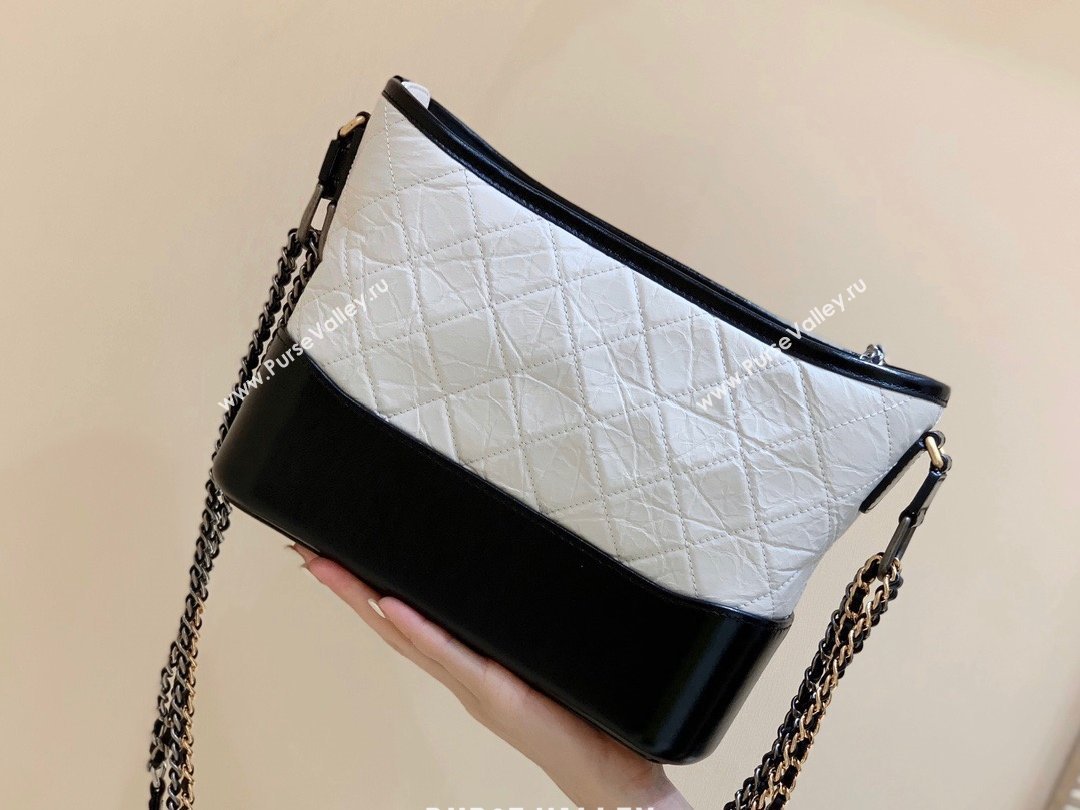Chanel original quality Gabrielle hobo bag A91810 white/black (shunyang-210105-1)