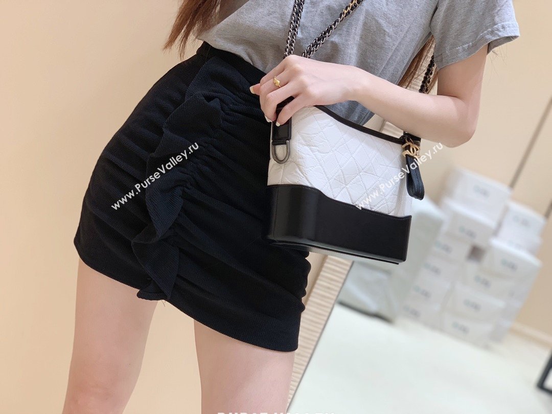 Chanel original quality Gabrielle hobo bag A91810 white/black (shunyang-210105-1)