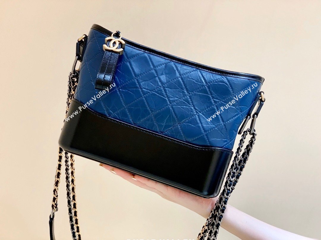 Chanel original quality Gabrielle hobo bag A91810 blue/black (shunyang-210105-2)