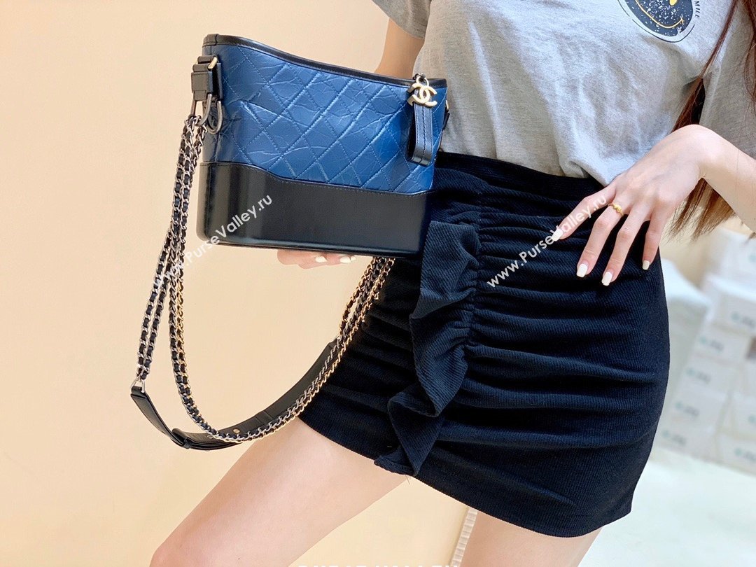 Chanel original quality Gabrielle hobo bag A91810 blue/black (shunyang-210105-2)