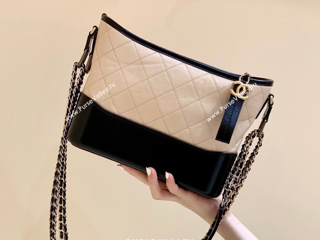 Chanel original quality Gabrielle hobo bag A91810 black/beige (shunyang-210105-3)
