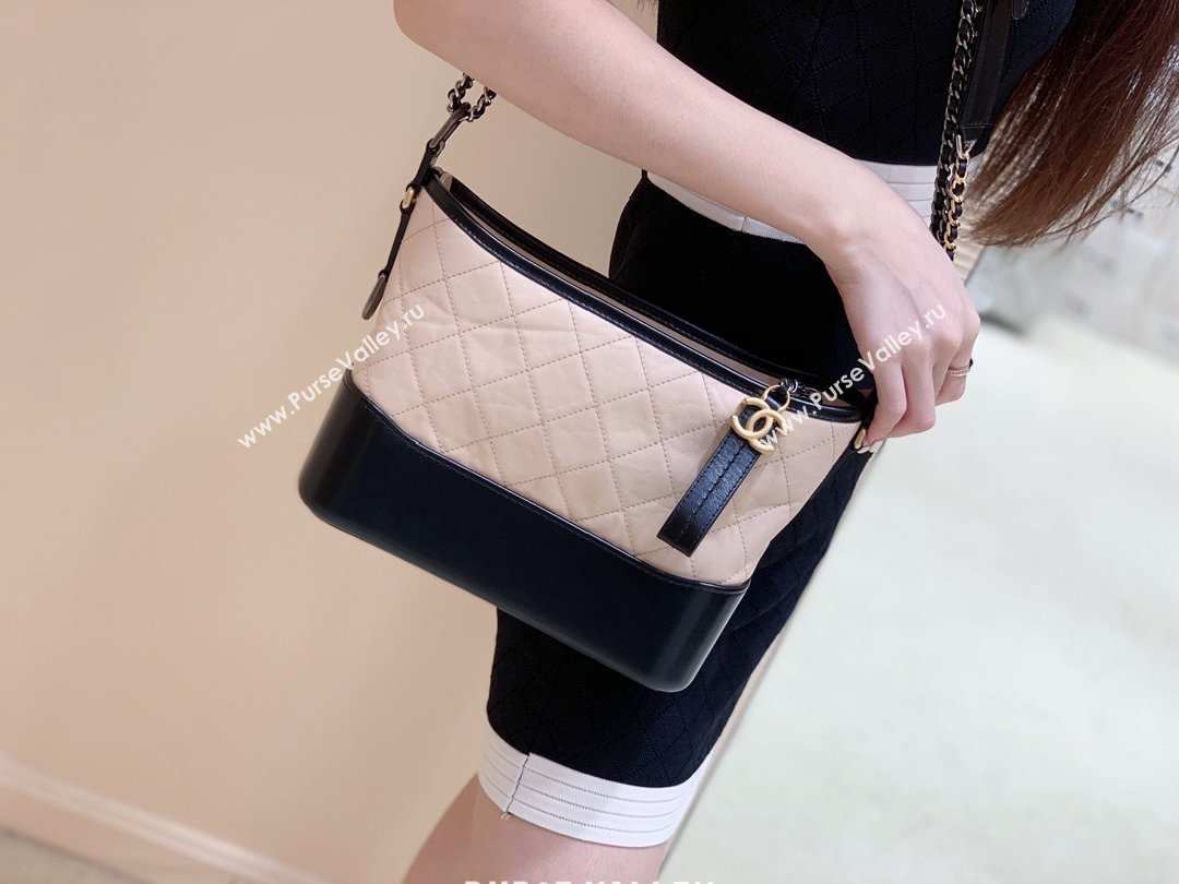 Chanel original quality Gabrielle hobo bag A91810 black/beige (shunyang-210105-3)