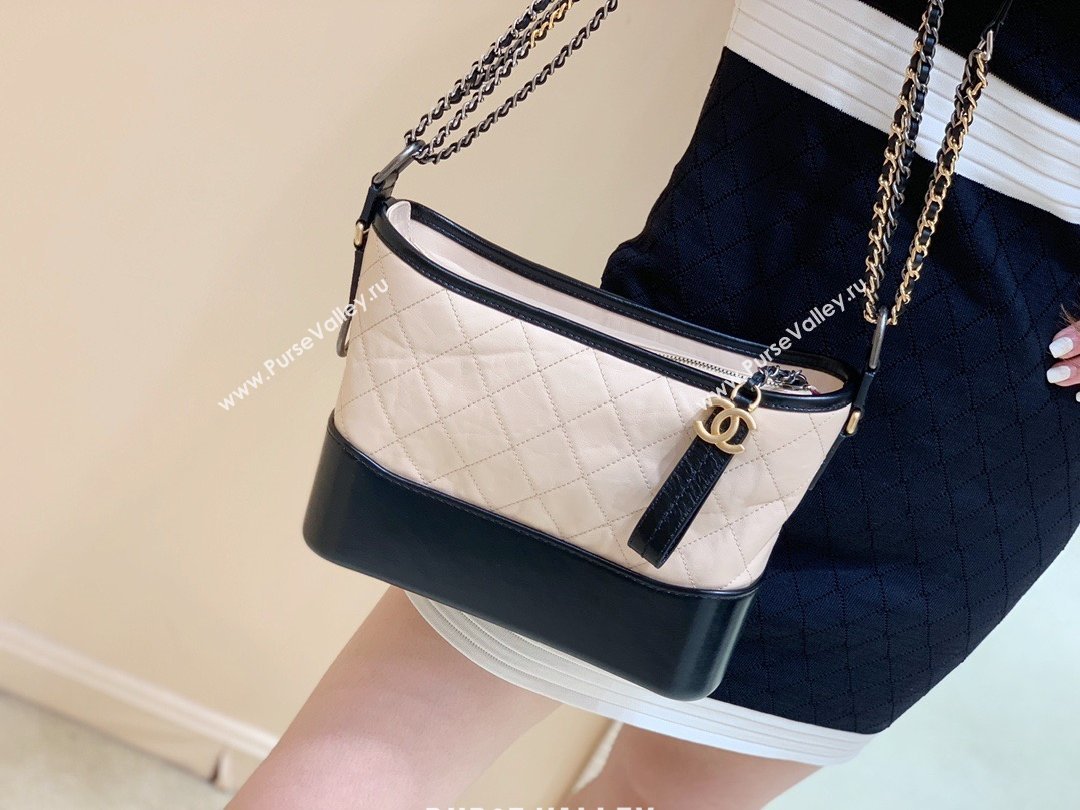 Chanel original quality Gabrielle hobo bag A91810 black/beige (shunyang-210105-3)