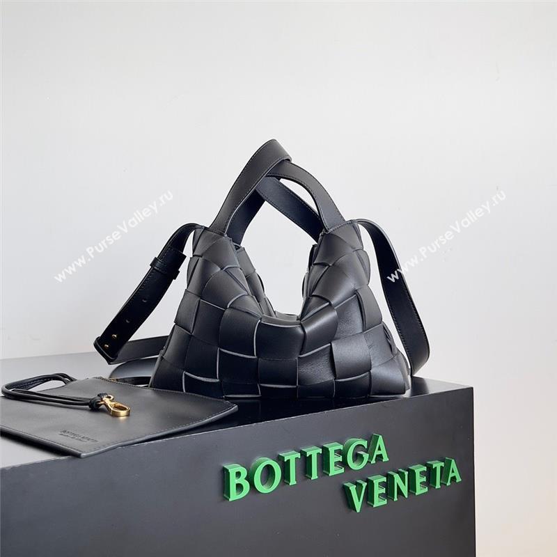 Bottega Veneta small intreccio leather Bowling Cassette Bag Black 2023 (misu-230927-46)