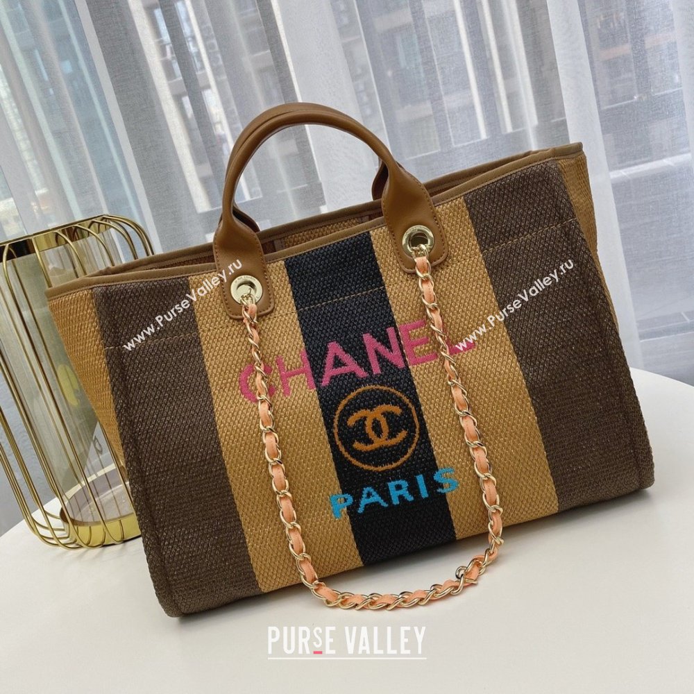 Chanel cabas ete shopping tote A066941 beige/coffee/black (SMJD-210105-01)