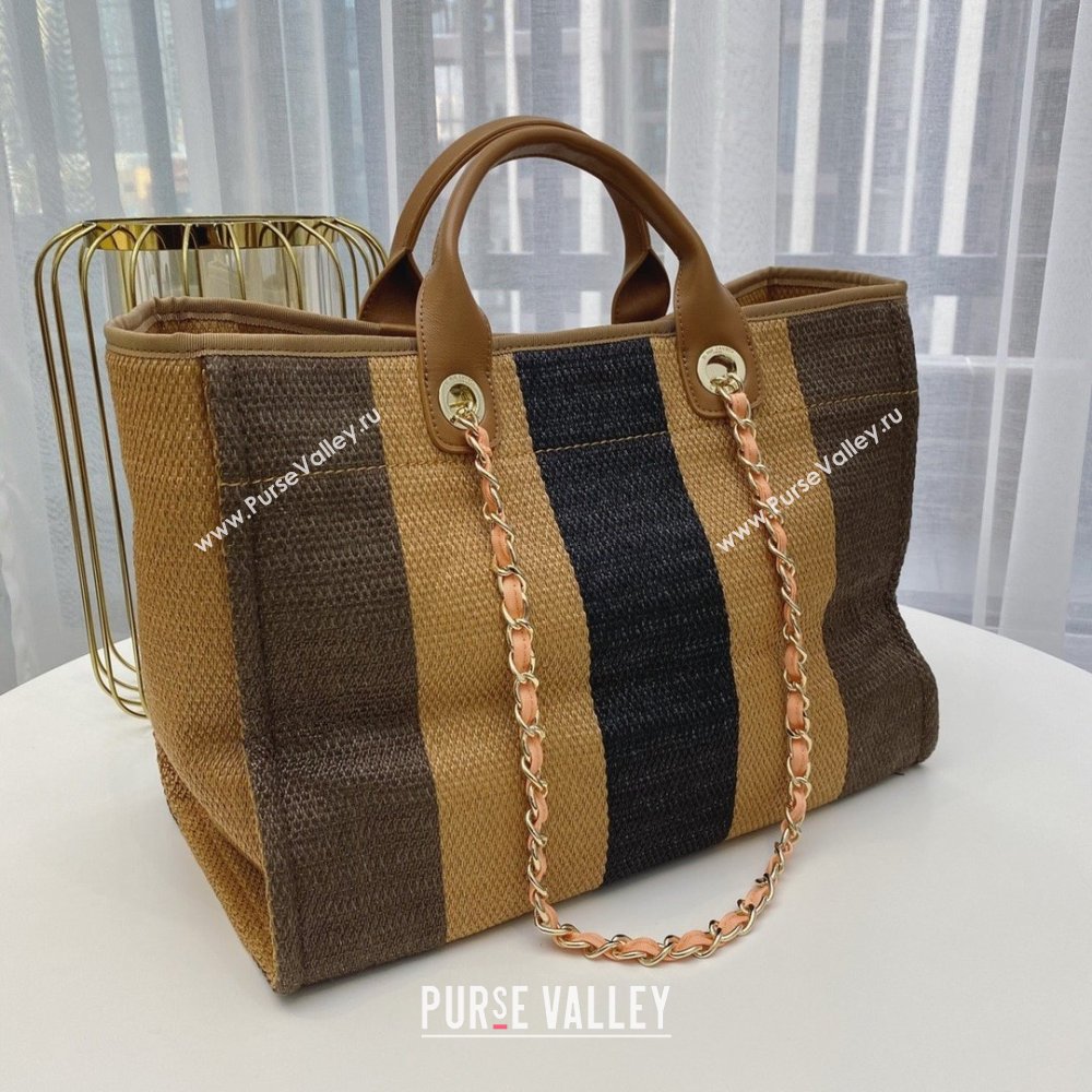 Chanel cabas ete shopping tote A066941 beige/coffee/black (SMJD-210105-01)