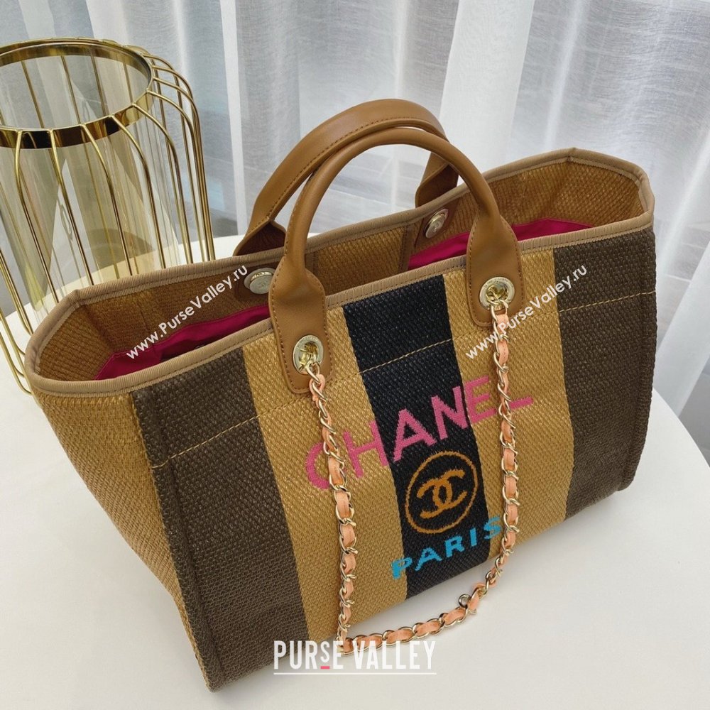 Chanel cabas ete shopping tote A066941 beige/coffee/black (SMJD-210105-01)