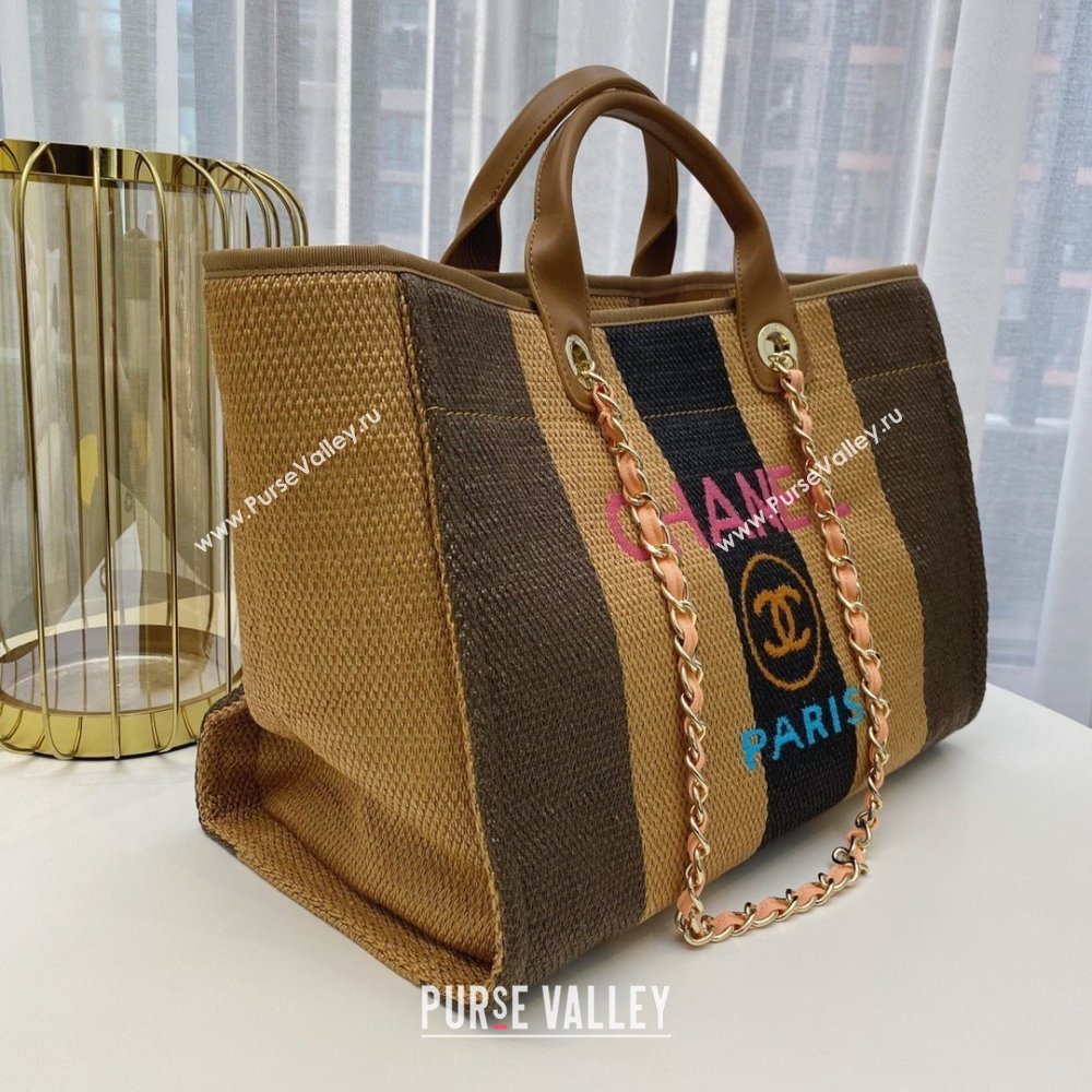 Chanel cabas ete shopping tote A066941 beige/coffee/black (SMJD-210105-01)