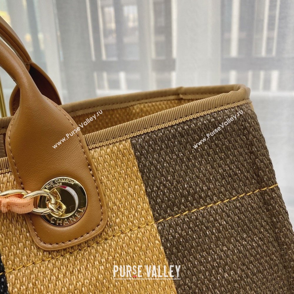 Chanel cabas ete shopping tote A066941 beige/coffee/black (SMJD-210105-01)