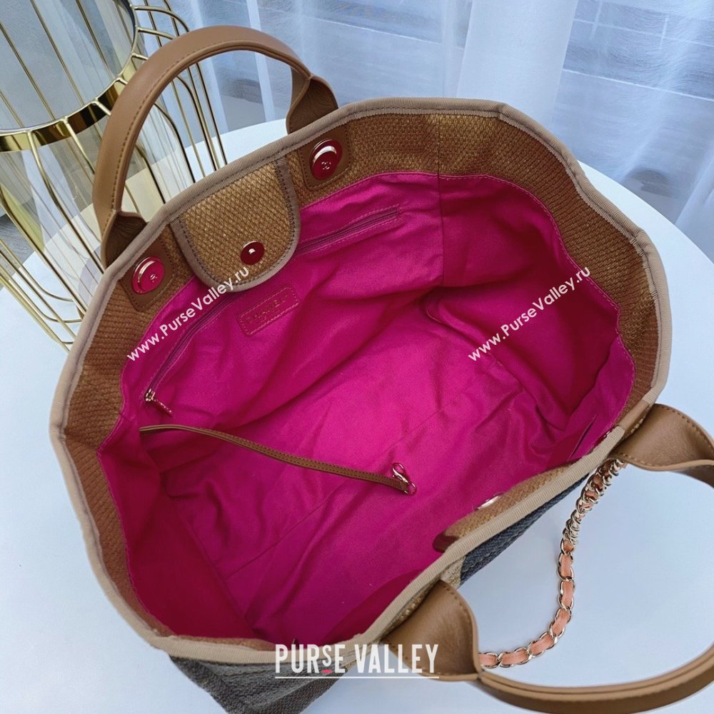 Chanel cabas ete shopping tote A066941 beige/coffee/black (SMJD-210105-01)