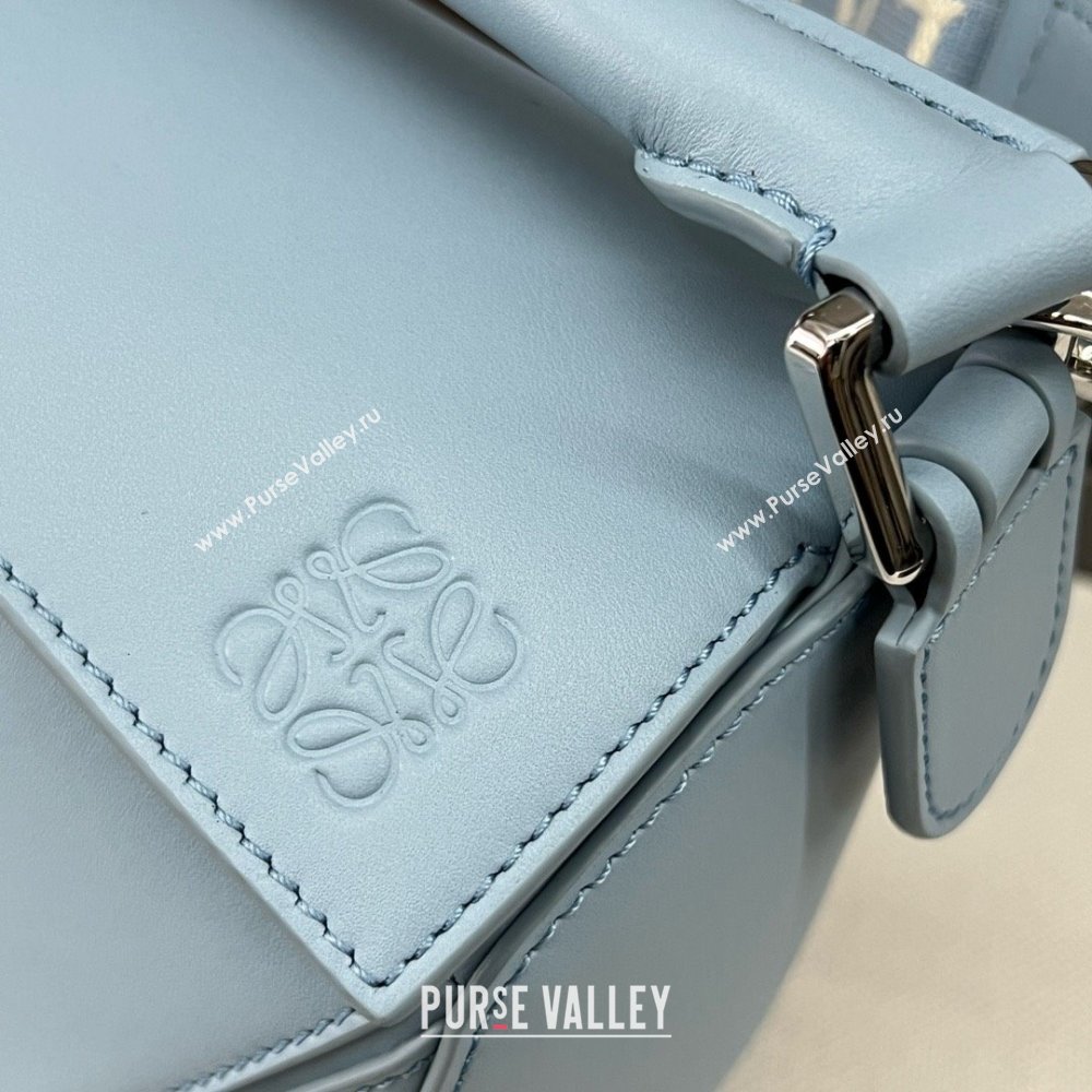 LOEWE Small Puzzle bag in satin calfskin sky blue 2024 (yongsheng-240412-10)