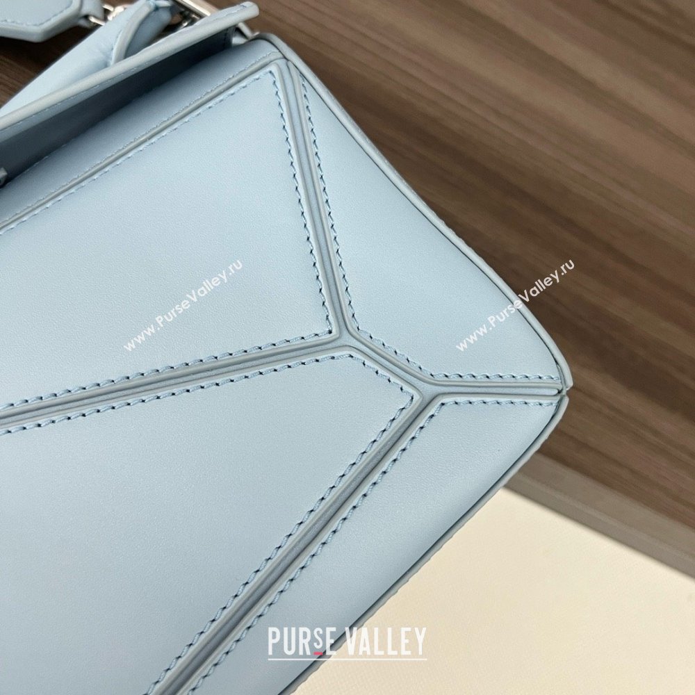 LOEWE Small Puzzle bag in satin calfskin sky blue 2024 (yongsheng-240412-10)