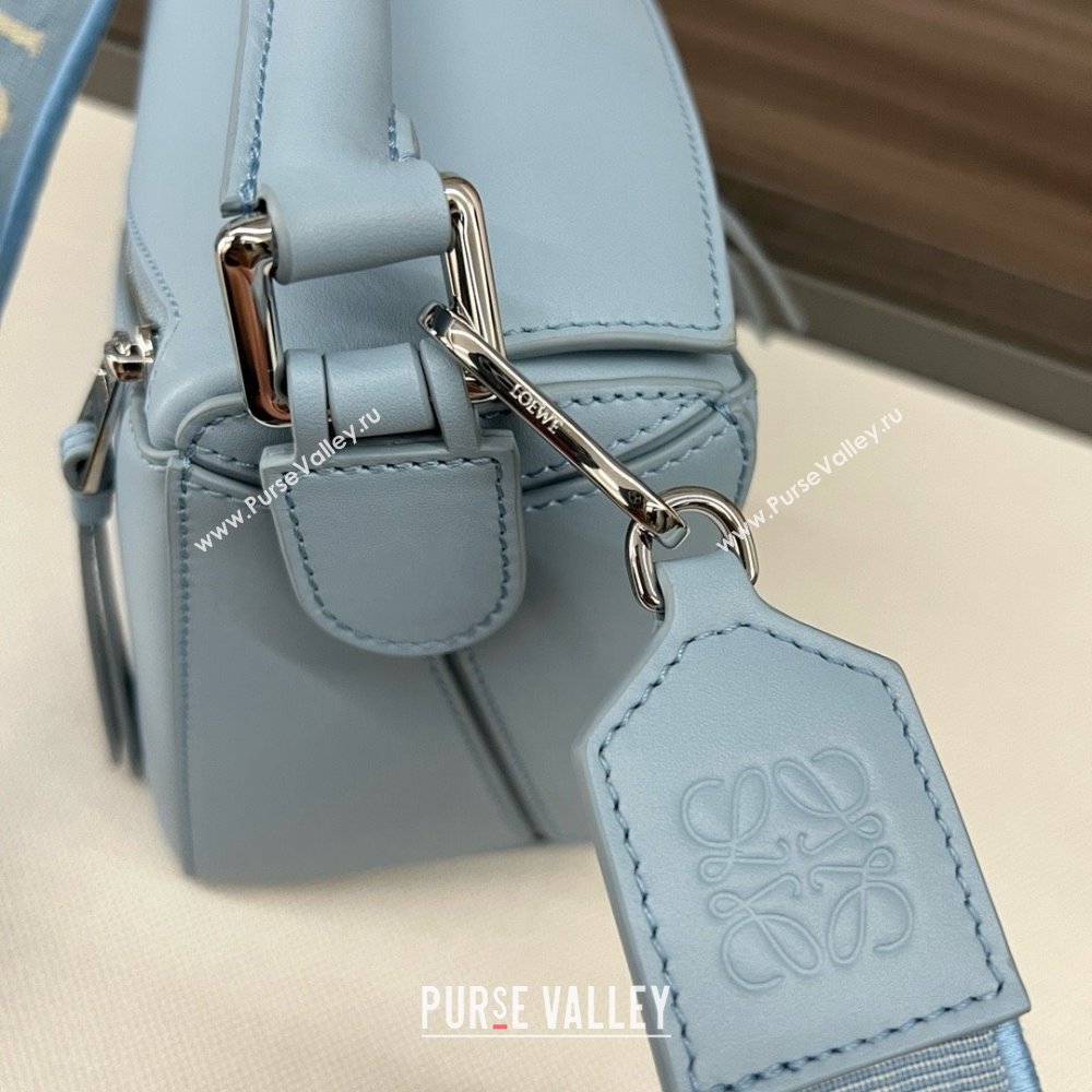 LOEWE Small Puzzle bag in satin calfskin sky blue 2024 (yongsheng-240412-10)