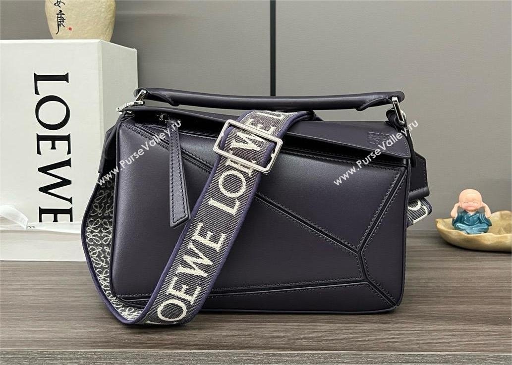 LOEWE Small Puzzle bag in satin calfskin dark purple 2024 (yongsheng-240412-11)