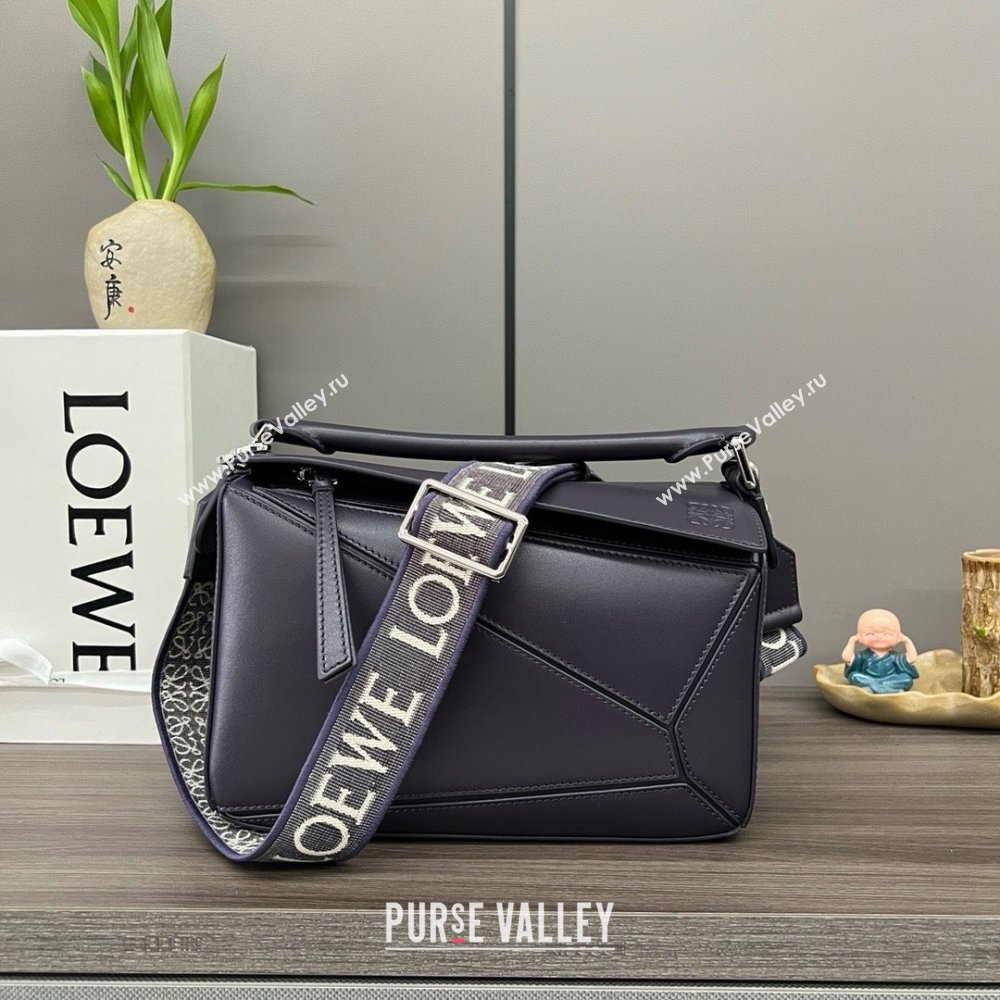 LOEWE Small Puzzle bag in satin calfskin dark purple 2024 (yongsheng-240412-11)