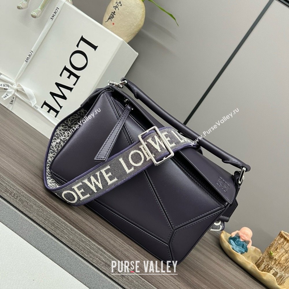 LOEWE Small Puzzle bag in satin calfskin dark purple 2024 (yongsheng-240412-11)