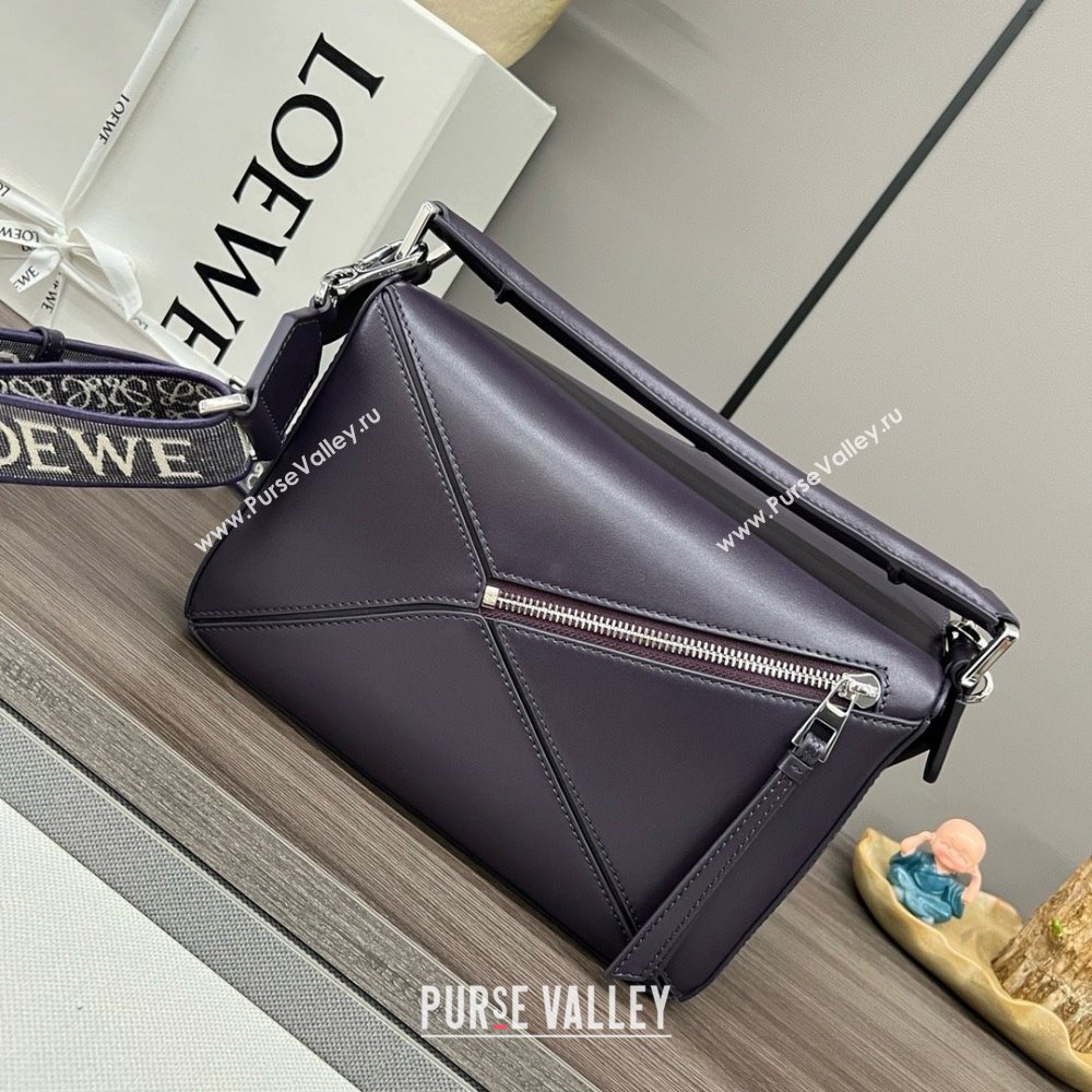 LOEWE Small Puzzle bag in satin calfskin dark purple 2024 (yongsheng-240412-11)
