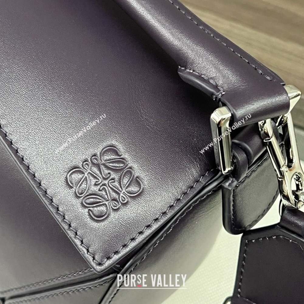 LOEWE Small Puzzle bag in satin calfskin dark purple 2024 (yongsheng-240412-11)