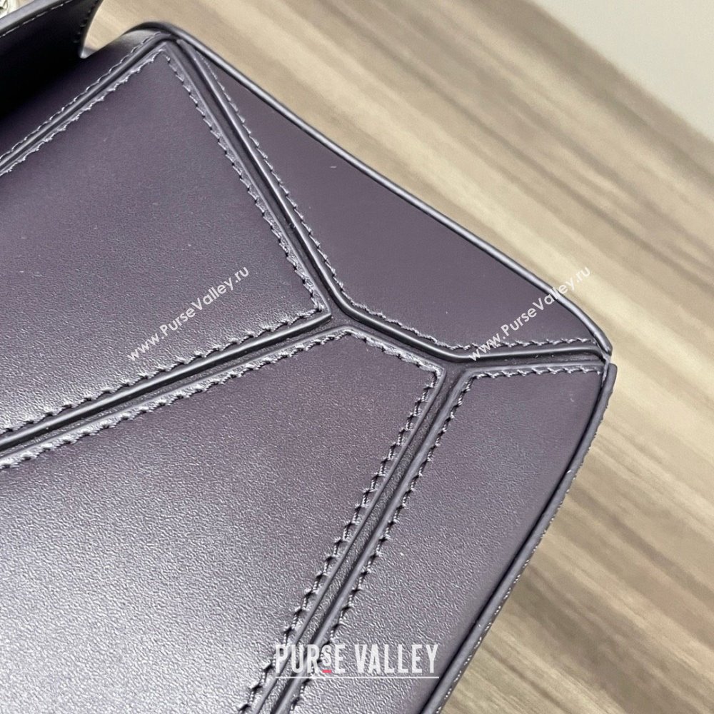 LOEWE Small Puzzle bag in satin calfskin dark purple 2024 (yongsheng-240412-11)