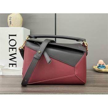 LOEWE Small Puzzle bag in classic calfskin Chocolate/Burgundy 2024 (yongsheng-240412-07)