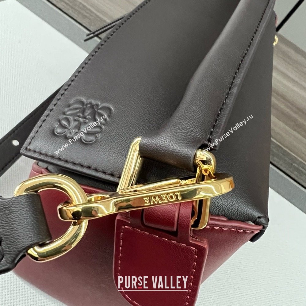 LOEWE Small Puzzle bag in classic calfskin Chocolate/Burgundy 2024 (yongsheng-240412-07)