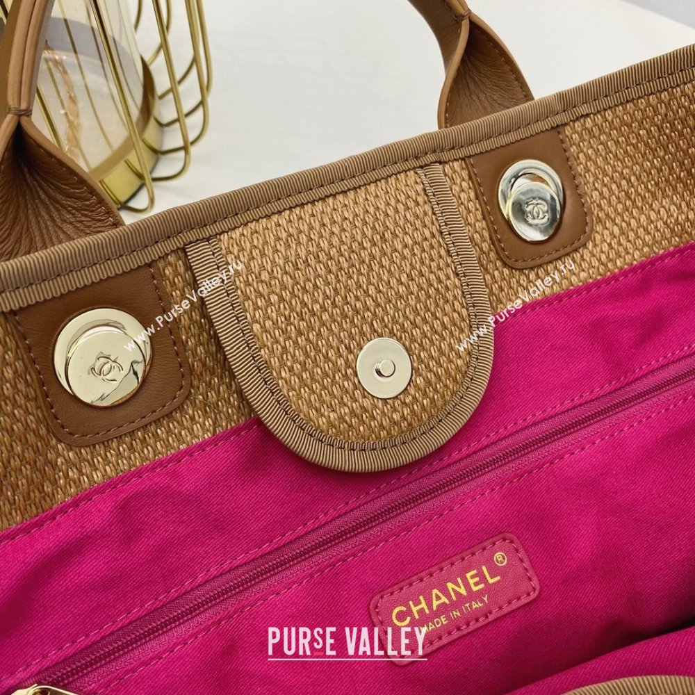 Chanel cabas ete shopping tote A066941 beige/coffee/black (SMJD-210105-01)