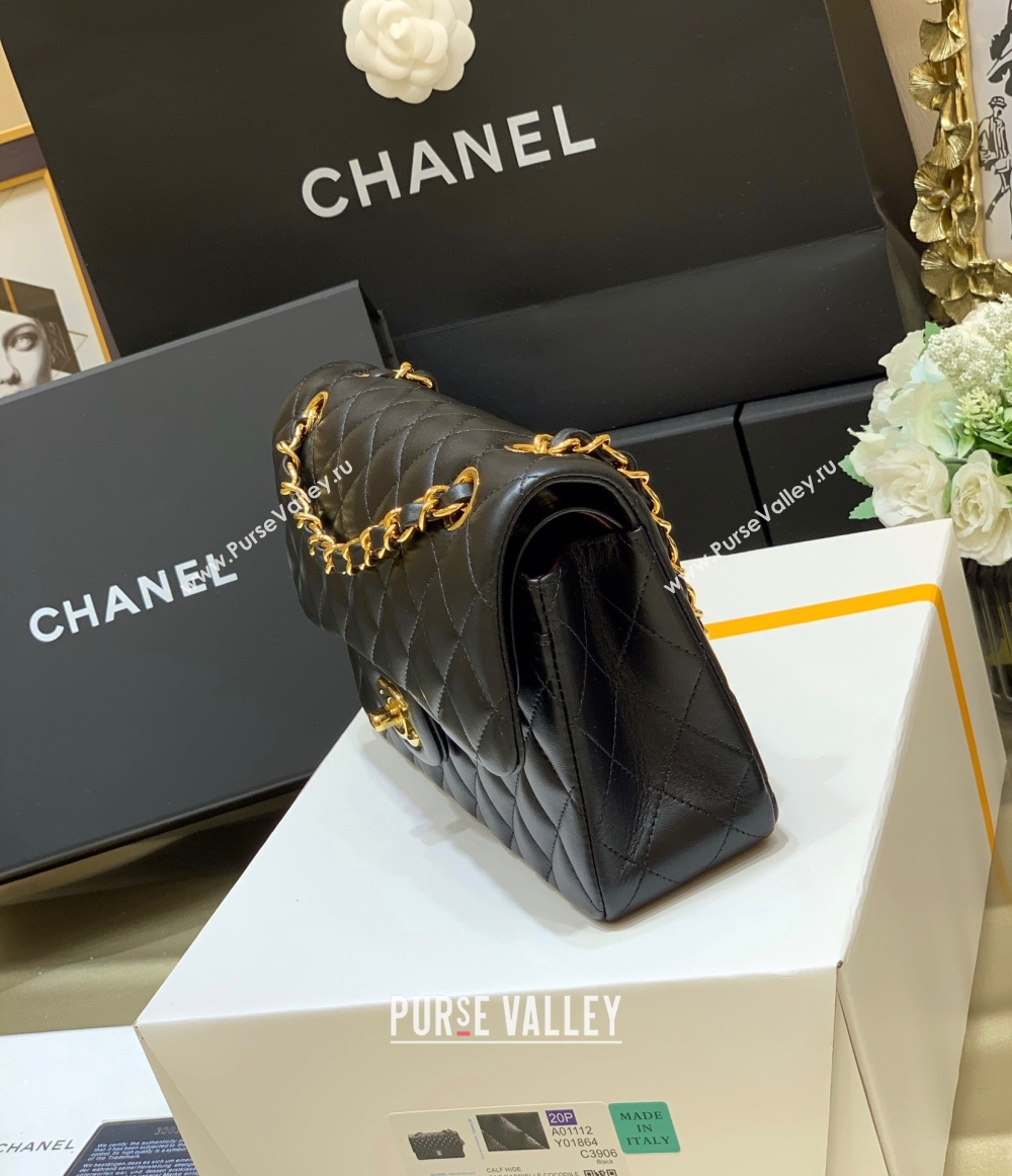 Chanel Original Quality Small vintage Classic Flap Bag in Sheepskin Black with Gold Hardware (shunyang-9527)