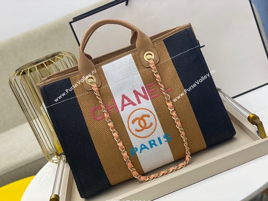 Chanel cabas ete shopping tote A066941 black/beige white (SMJD-210105-03)