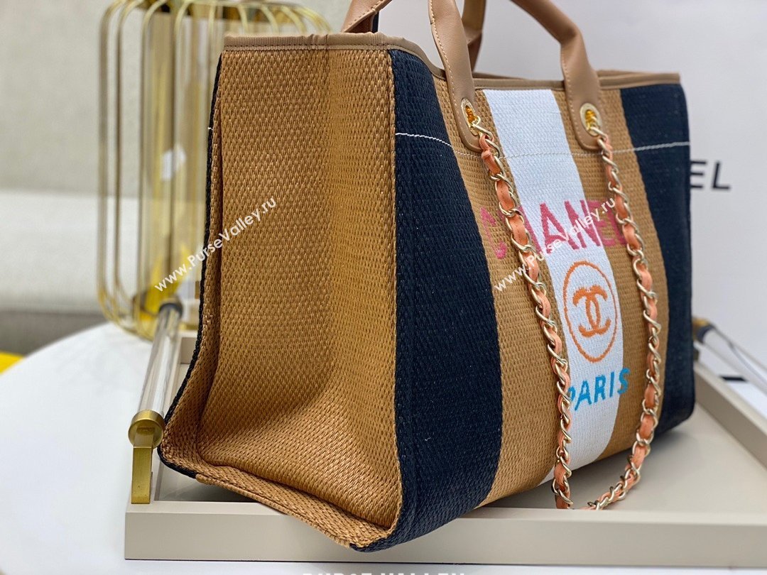 Chanel cabas ete shopping tote A066941 black/beige white (SMJD-210105-03)