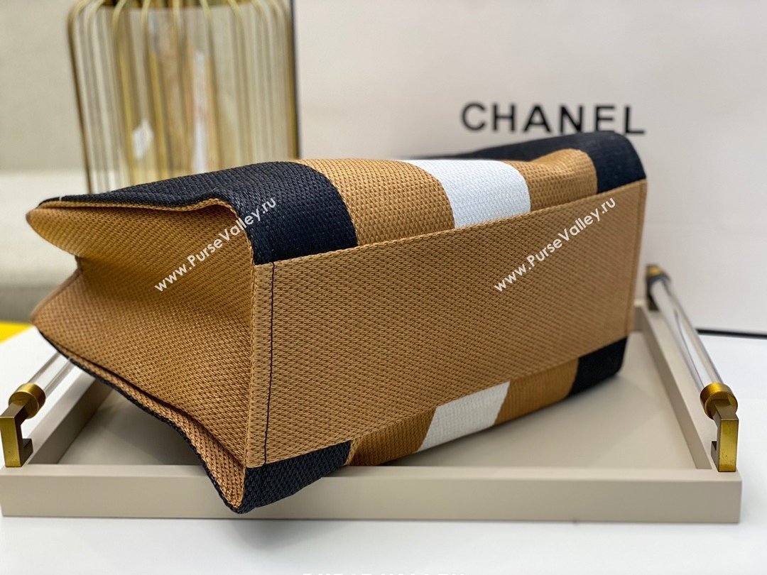 Chanel cabas ete shopping tote A066941 black/beige white (SMJD-210105-03)