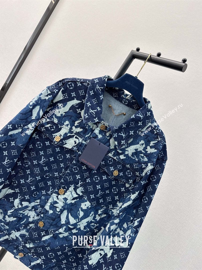 LOUIS VUITTON Monogram Printed Denim Jacket 1AF750 2024 spring (qiqi-240112-01)