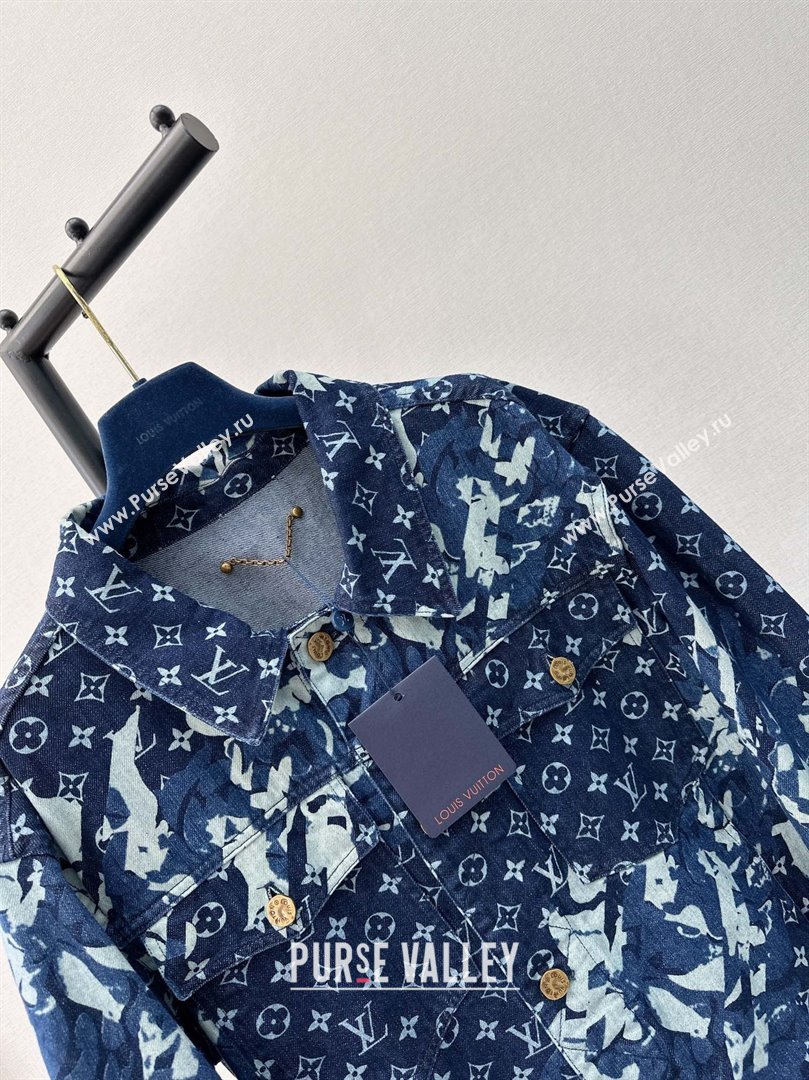 LOUIS VUITTON Monogram Printed Denim Jacket 1AF750 2024 spring (qiqi-240112-01)