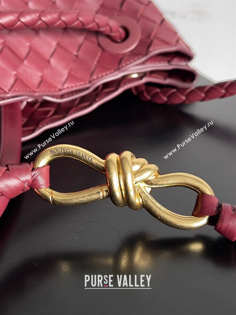 Bottega Veneta Intrecciato leather large Andiamo top handle Bag burgundy 2023 (misu-230928-27)