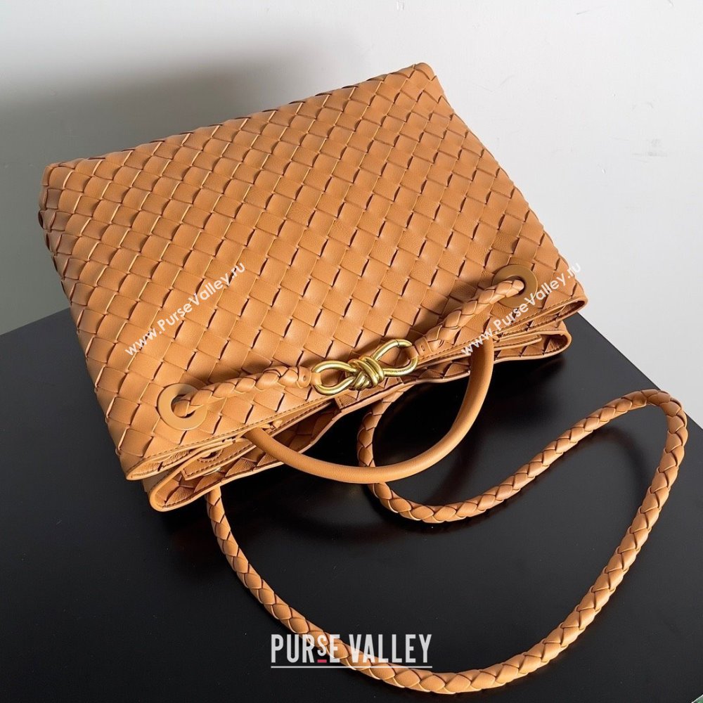Bottega Veneta Intrecciato leather Medium Andiamo top handle Bag wood 2023 (misu-230928-21)