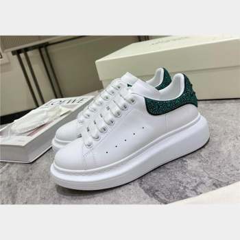 Alexander McQueen Womens Oversized Sneaker with crystal-embellishment in White/green 2023 (danni-231019-04)