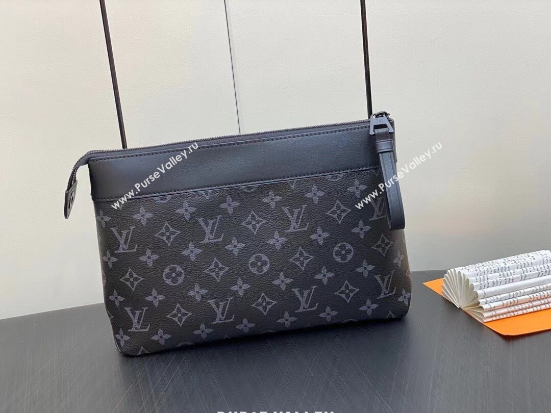 LOUIS VUITTON Monogram Eclipse Canvas POCHETTE VOYAGE SOUPLE M82543 2023 (kiki-230928-16)
