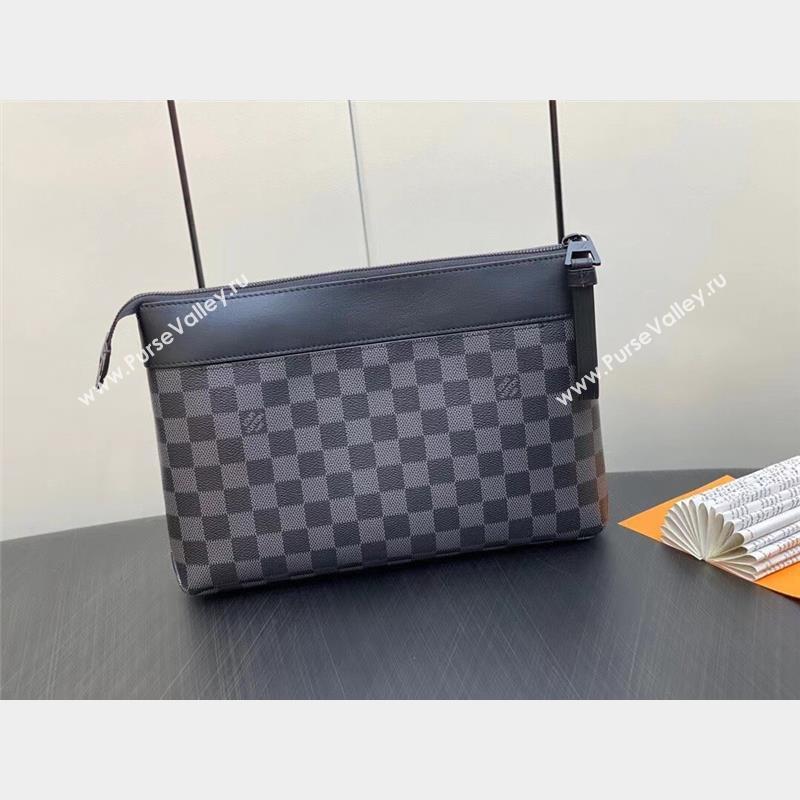 LOUIS VUITTON Damier Graphite Canvas POCHETTE VOYAGE SOUPLE M82543 2023 (kiki-230928-17)