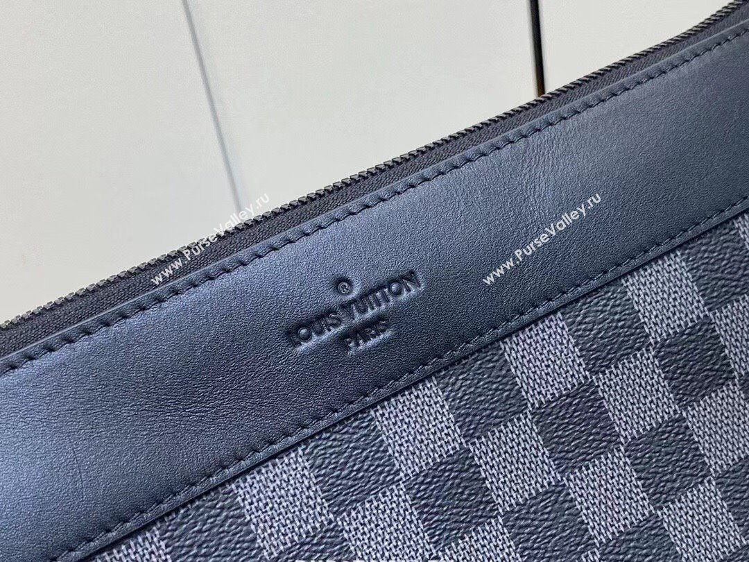 LOUIS VUITTON Damier Graphite Canvas POCHETTE VOYAGE SOUPLE M82543 2023 (kiki-230928-17)