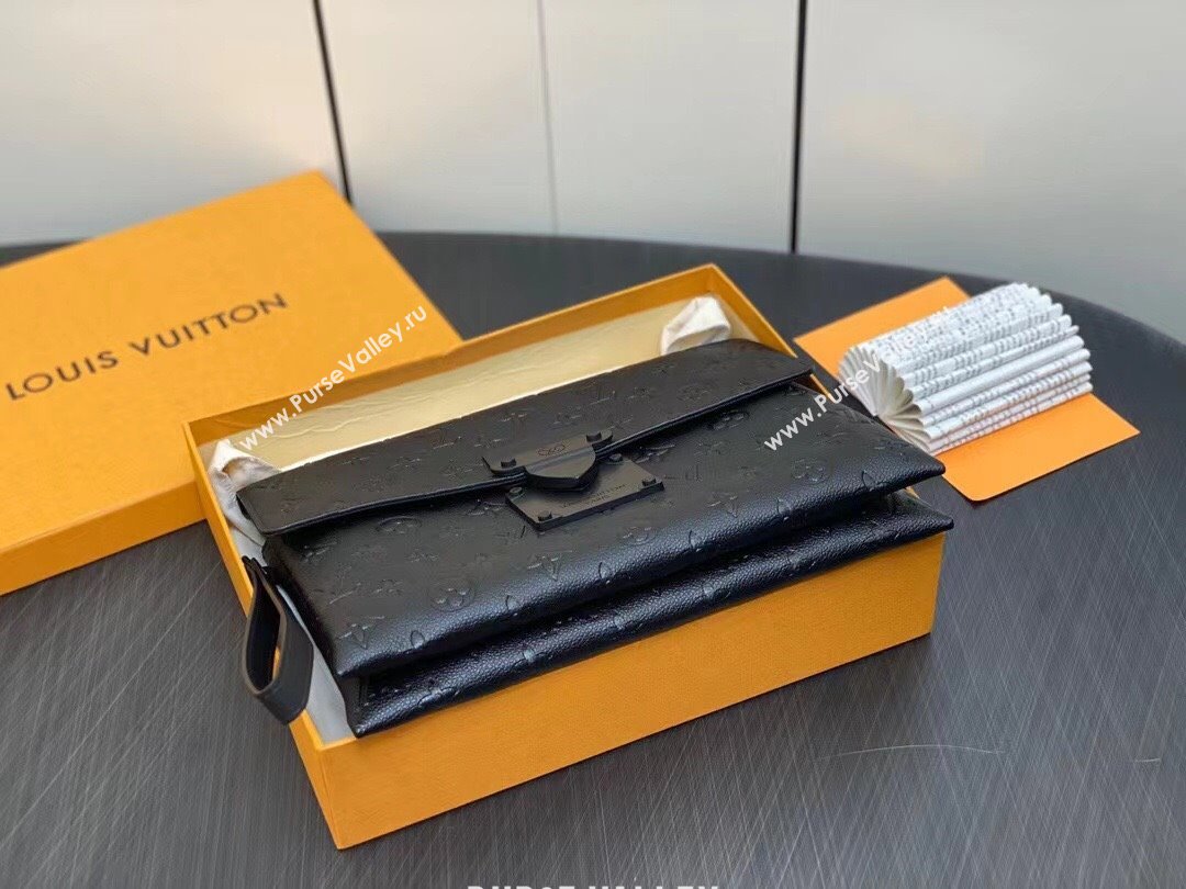 LOUIS VUITTON S LOCK POCHETTE BLACK M82559 2023 (kiki-230928-19)