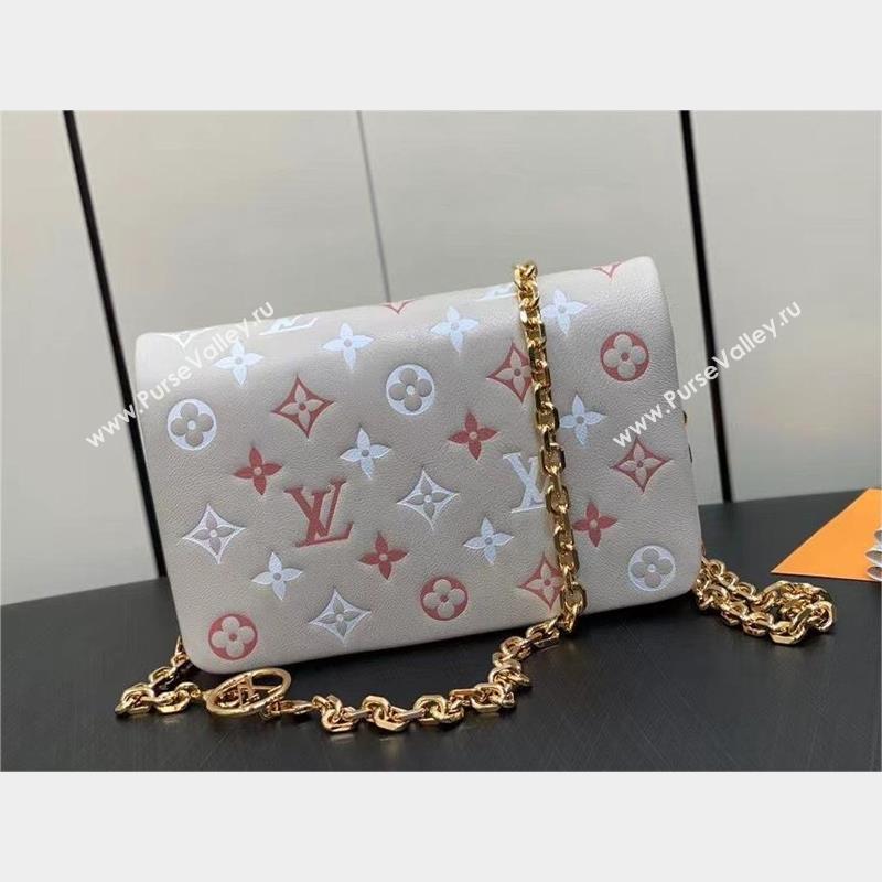 Louis Vuitton Monogram-embossed Lambskin Pochette Coussin Bag M82889 (kiki-230928-26)