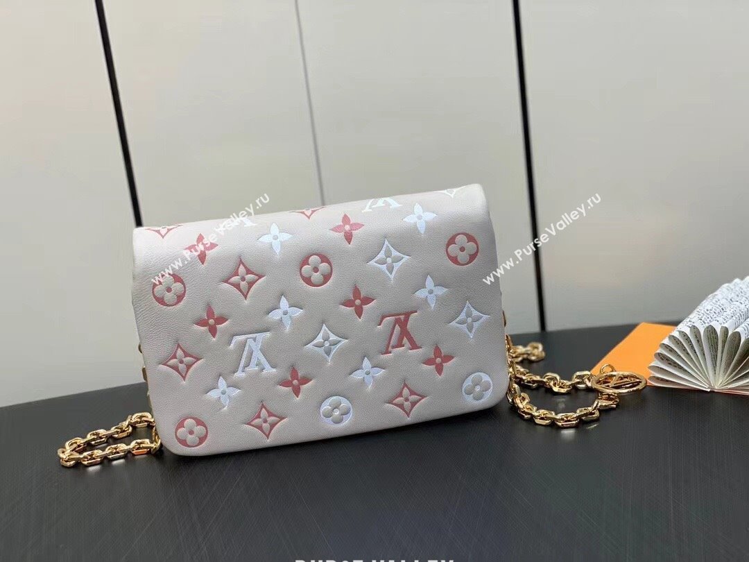 Louis Vuitton Monogram-embossed Lambskin Pochette Coussin Bag M82889 (kiki-230928-26)