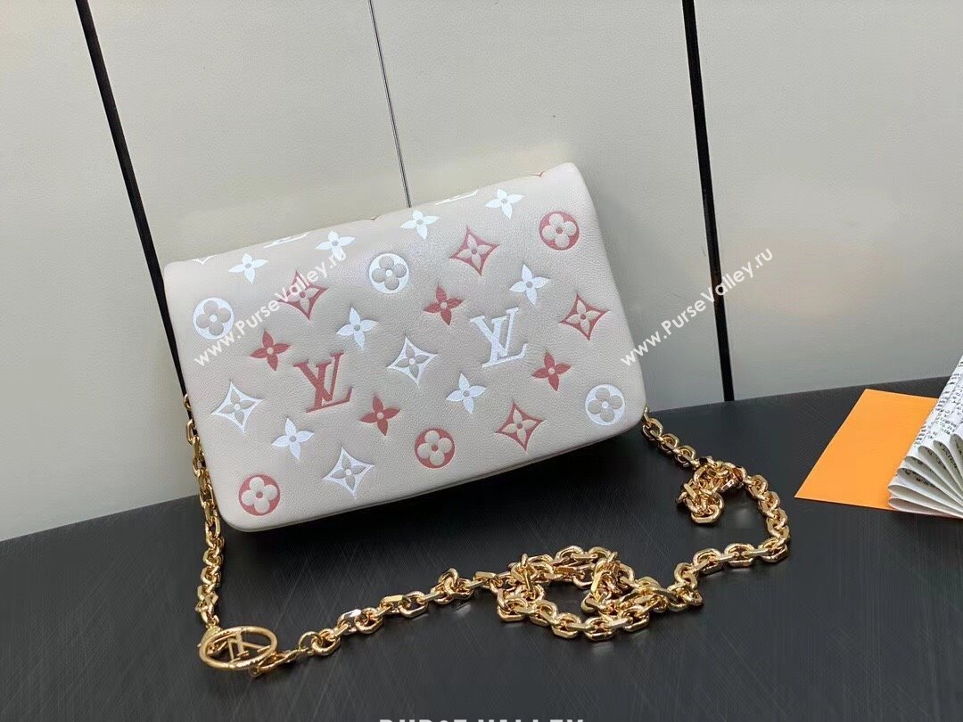 Louis Vuitton Monogram-embossed Lambskin Pochette Coussin Bag M82889 (kiki-230928-26)