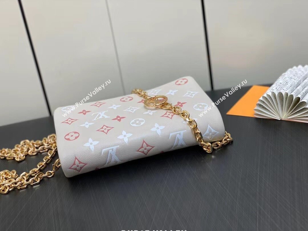 Louis Vuitton Monogram-embossed Lambskin Pochette Coussin Bag M82889 (kiki-230928-26)