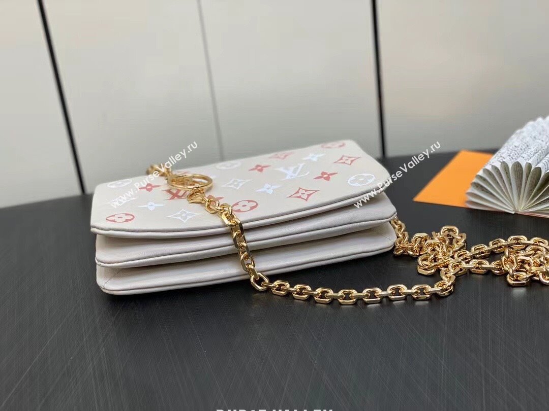 Louis Vuitton Monogram-embossed Lambskin Pochette Coussin Bag M82889 (kiki-230928-26)